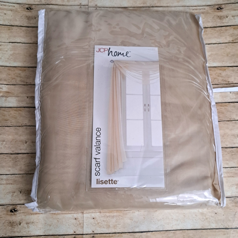JC Penney Home Lisette Tan Scarf Valance